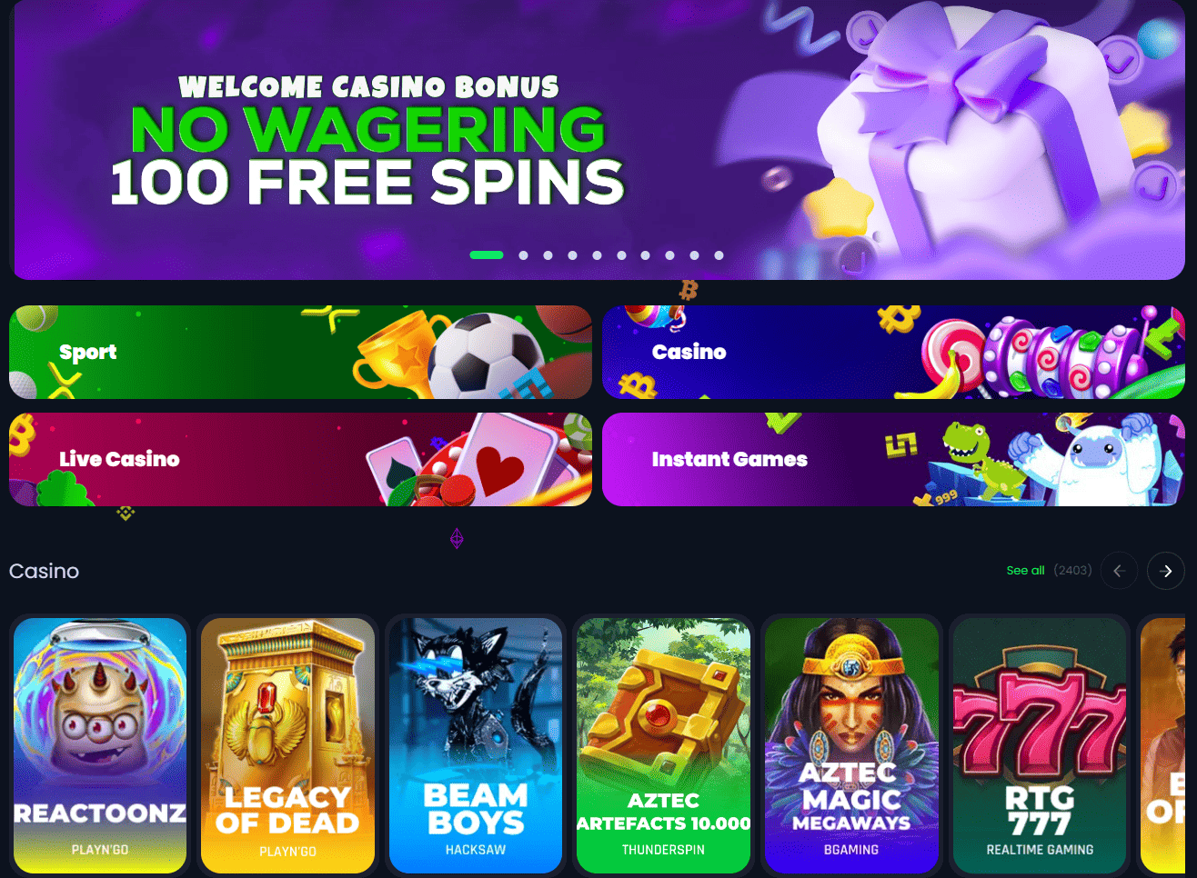 Jackbit Casino - Overview of games and available bonuses