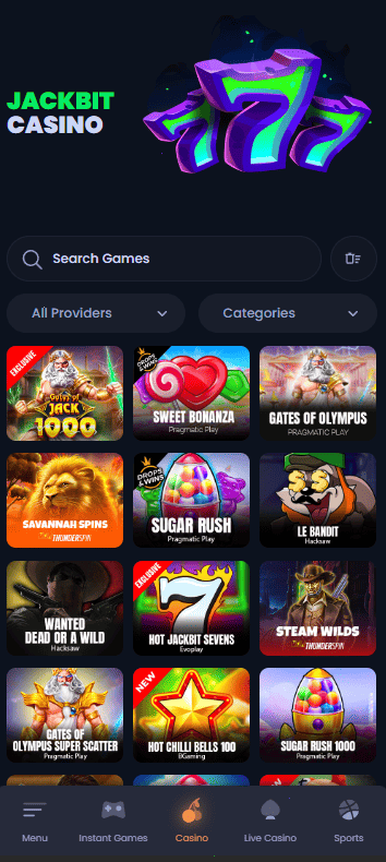 Jackbit Casino - Overview of games and available bonuses